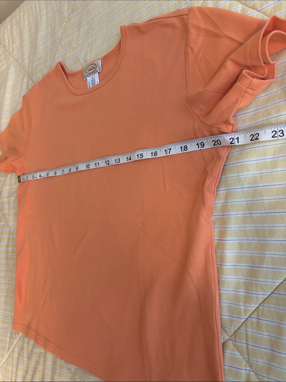 Talbots Women’s Petite M Bright Orange Short Sleeve Crewneck Tee - Picture 5 of 7